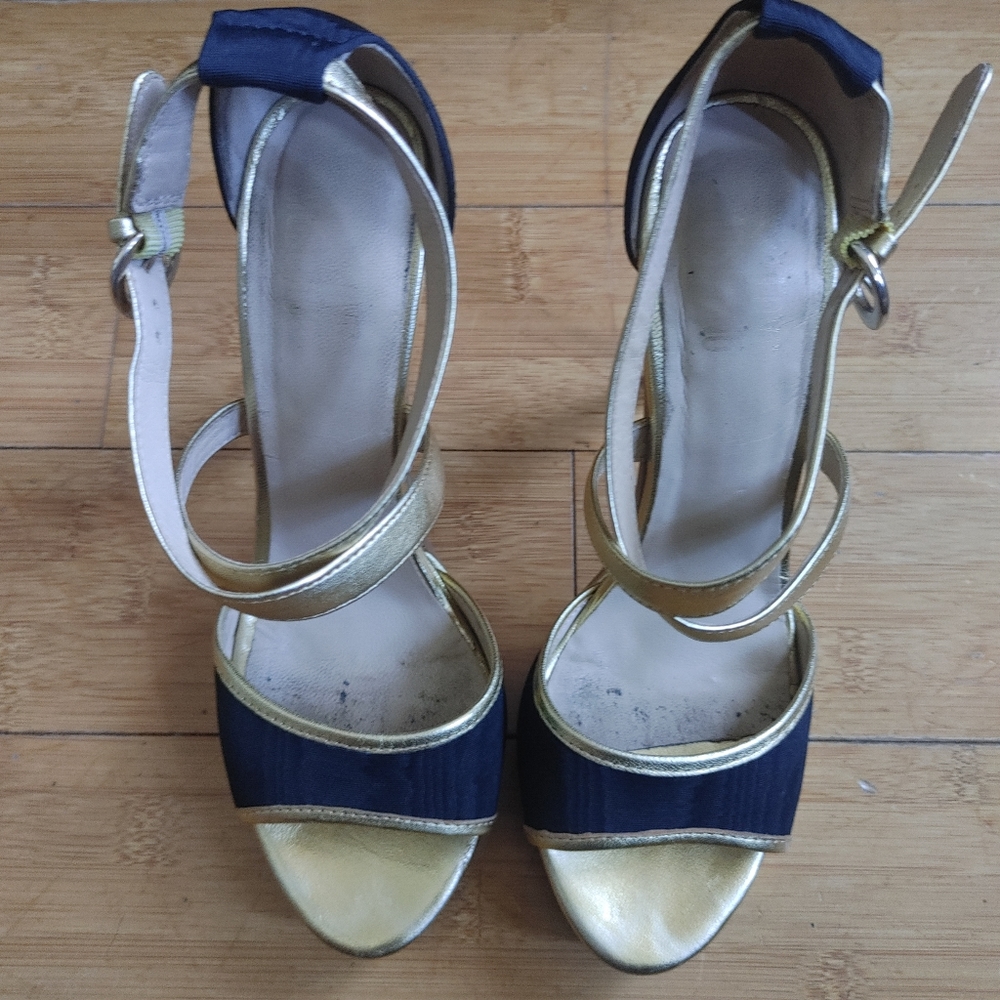 Love Moschino Black And Gold High Heeled Sandals View 6